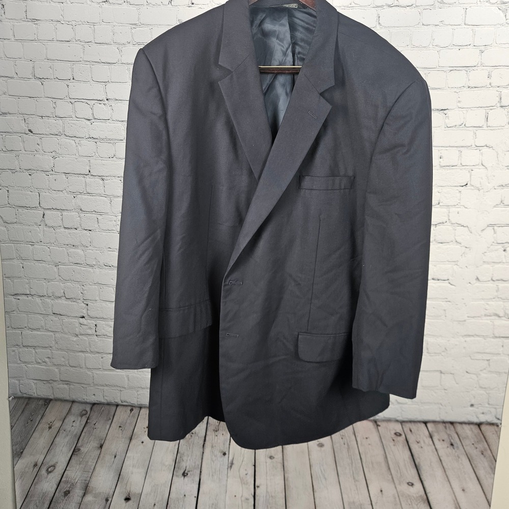 Jos. A. Bank Mens 52R Navy Blue 100% Wool 2-Button Blazer Sport Coat 52 Regular